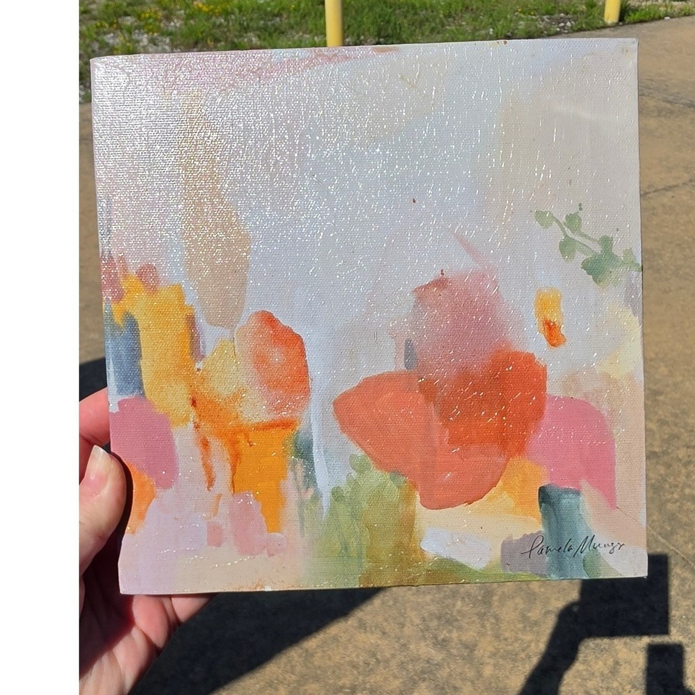 Pamela Munger Abstract Floral Gallery Wrapped Canvas print 8x8
